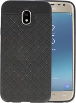 Zwart Geweven TPU case hoesje voor Samsung Galaxy J3 2017