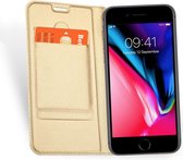 Hoesje geschikt voor Apple iPhone 8 Plus - Lederen Wallet Hoesje Goud - 360 Graden Beschermend Telefoonhoesje