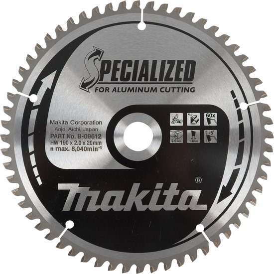 Makita B-09662 Specialized Cirkelzaagblad - 260 x 30 x 100T - Aluminium