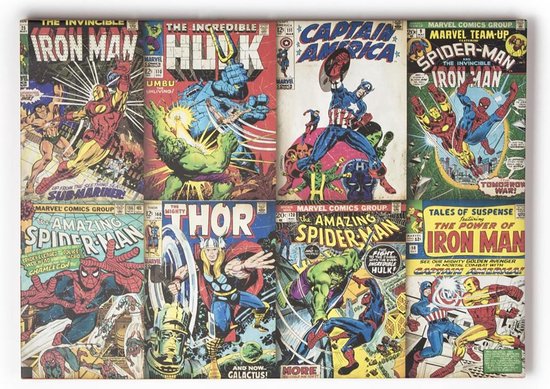 Bol Com Marvel Comics Actie Helden Canvas Multi 60x80 Cm