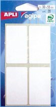 68x Agipa witte etiketten in etui 30x55mm (bxh), 28 stuks, 4 per blad