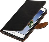 Pull Up TPU Bookstyle Wallet Case Hoesjes voor Huawei Honor 5A / Y6 II Zwart