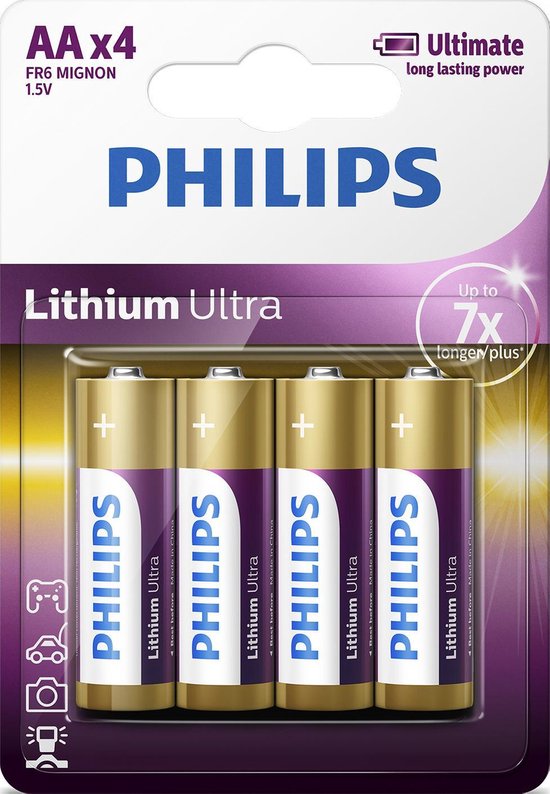 Signaal Relatie Wereldvenster Philips AA Lithium Ultra Batterijen | bol.com
