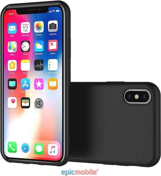iPhone en siliconen hoesje noire pour iPhone X - Silicone TPU - noire mate