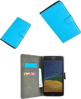 Turquoise Wallet Bookcase P Hoesje voor Motorola Moto G5