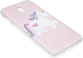 Eenhoorn siliconen hoesje roze Geschikt voor Samsung Galaxy J7 (2017)