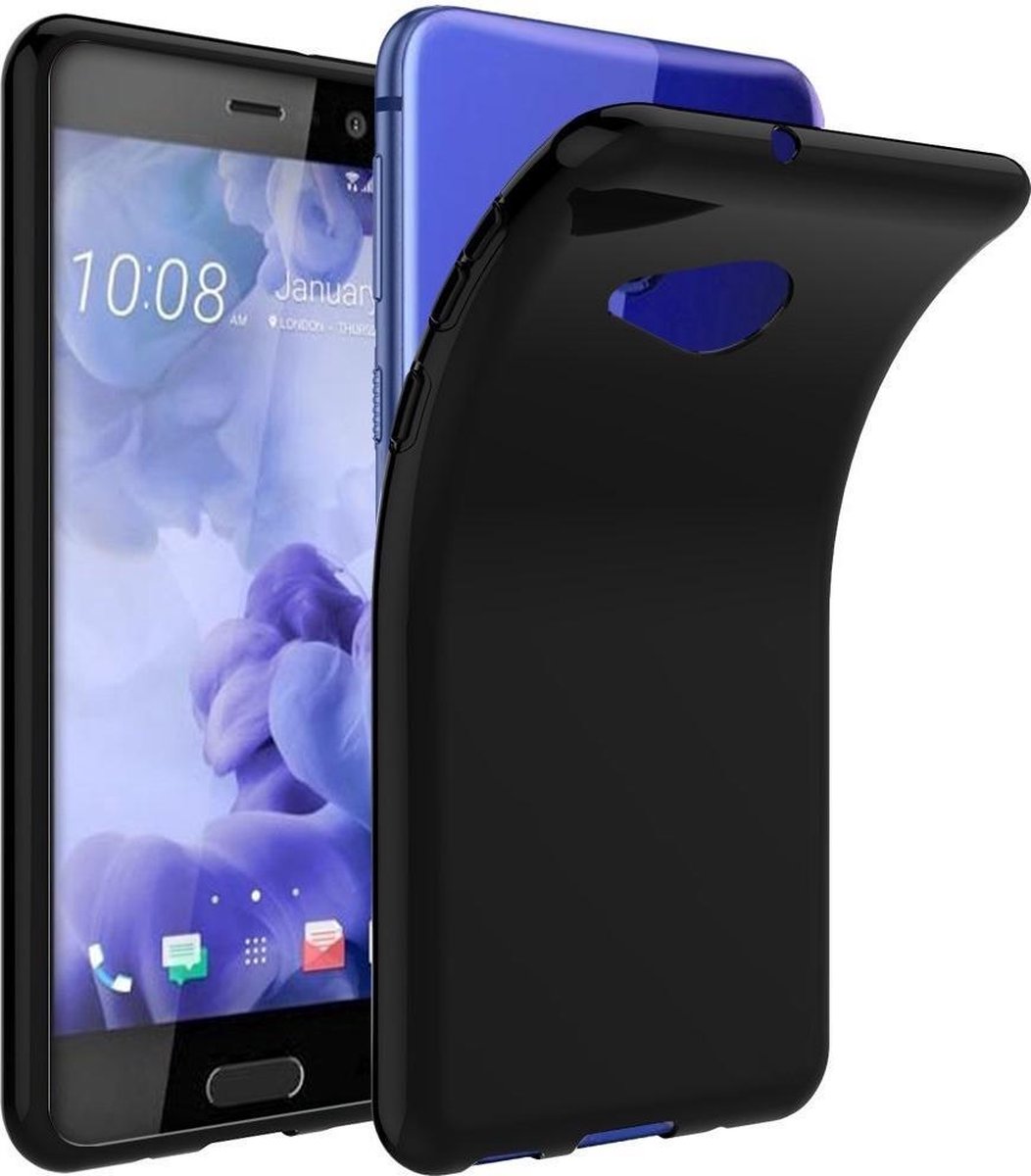 Zwart TPU Siliconen Hoesje Geschikt voor HTC U Play