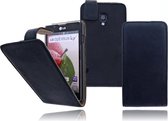 Devills LG Optimus L7 2 Lederen Flip Case Cover Hoesje  Zwart