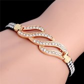Fashionidea - Mooie goudkleurige armband bezaaid met kubistische zirkoonkristallen !