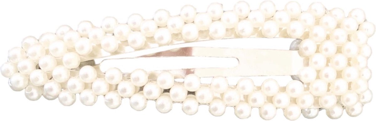 Lajetti - Haarspeld met parels zilver 1 stuks - haarclip haarspeldjes driehoekig - haaraccessoires
