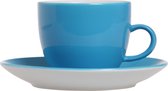 Cosy&Trendy Flashy Koffiekop en schotel set-4 - Blauw - 20 cl