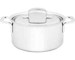 Demeyere 5-Plus RVS Kookpan Met Deksel 20cm - Roestvrij stalen Kookpot 3 L - Geschikt Voor Alle Warmtebronnen Inclusief Inductie - Duurzaam - Volledig PFAS- - PFOA- en PTFE-vrij