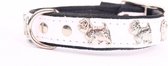 Dog's Companion - Leren halsband Westie - Lengte: 45cm (35-41cmx20 mm), Kleur: Wit