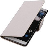 Croco Bookstyle Wallet Case Hoesje Geschikt voor Huawei Mate S Wit