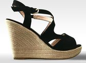 Sandalen op Sleehak - Esperanza - Dames - Maat 39 - YD-HY-607 BLACK