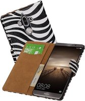 Mobieletelefoonhoesje.nl - Huawei Mate 9 Hoesje Zebra Bookstyle Wit