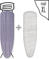 Strijkhoes met een Molton onderlegger - taupe/paars - maat XL - complete set