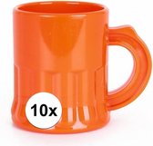 10x Oranje shotglaasjes 2,5 cl