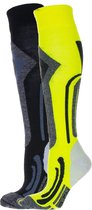 Falcon Coolly Wintersportsokken - Maat 39-42 - Unisex - geel/ grijs/ zwart