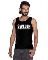 Zwart Zweden supporter singlet shirt/ tanktop heren XL