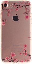 GadgetBay Doorzichtige Bloesem Bloemen iPhone 7 8 SE 2020 TPU hoesje - Roze