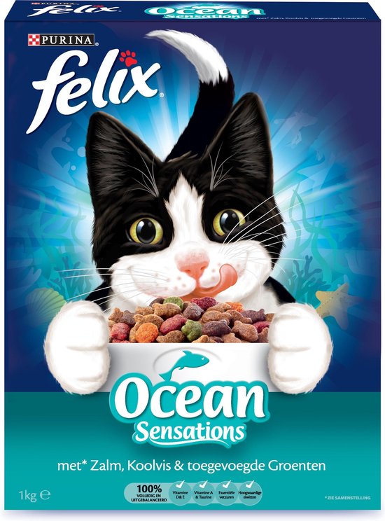 FELIX Ocean Sensations – Zalm/Forel/Koolvis/Groenten - Kattenvoer - 1 kg