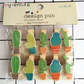 Kleine mini wasknijpertjes Cactus - 10 stuks