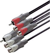 Scanpart audio adapter kabel - 20 cm - RCA naar 2x RCA - Tulp naar 2x tulp - 2 stuks