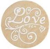 Stempel  Love Hout - Rond, 3 cm