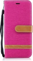 Samsung Galaxy S9 Book Case Hoesje Denim - Roze
