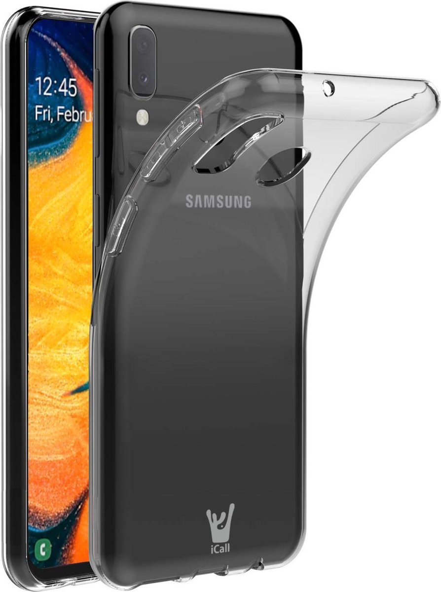 Hoesje geschikt voor Samsung Galaxy A30 - Transparant Siliconen TPU Soft Case - iCall