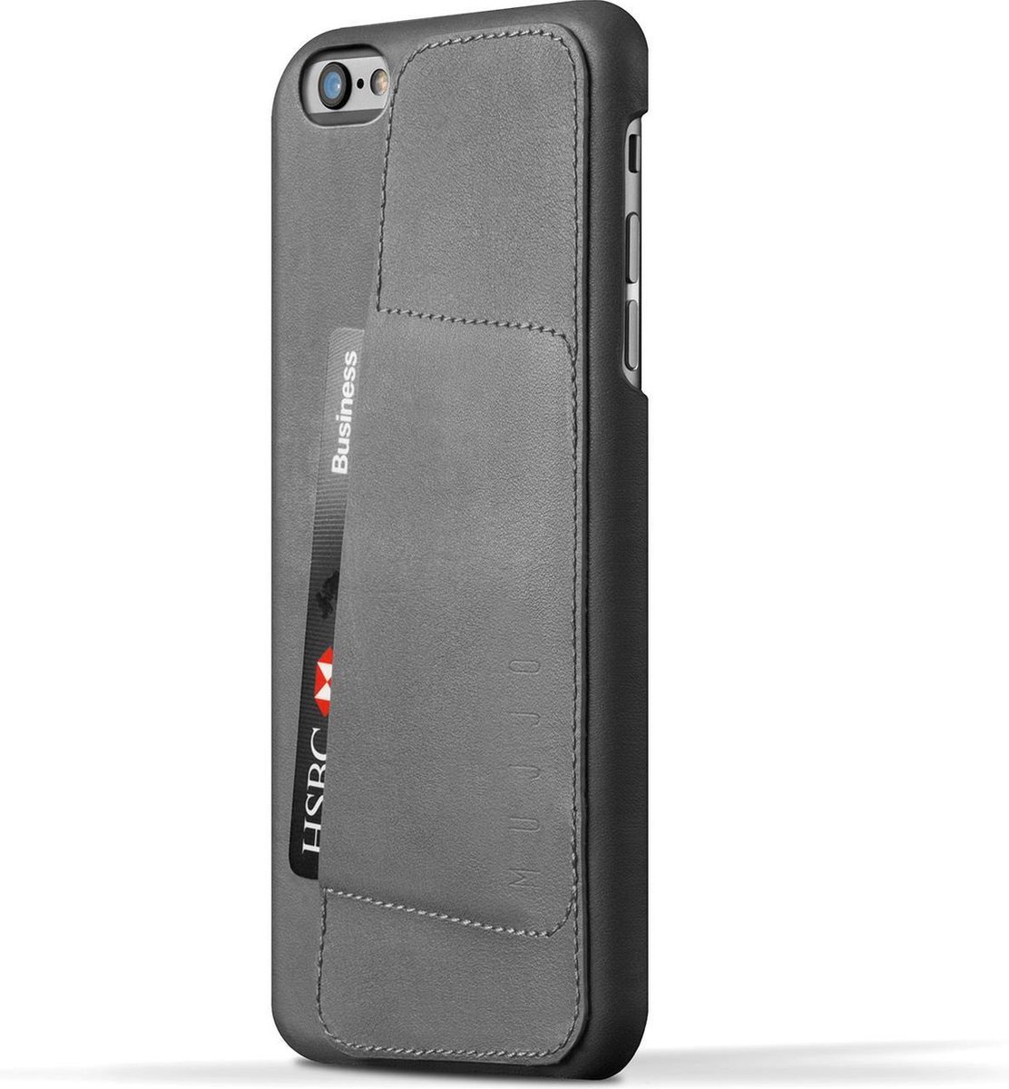 Leather Wallet Case 80° for iPhone 6 Plus - Gray