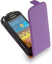 Lederen Flip case Telefoonhoesje Samsung Galaxy Ace 2 i8160 Paars