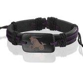 Montebello Armband Steenbok - Unisex - Leer - Horoscoop - ∅20 - 23 cm