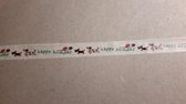 Washi papier tape Happy Birthday verjaardag honden - 8 mm x 10 m