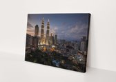 Kuala Lumpur | Maleisië | Steden | Canvasdoek | Wanddecoratie | 60CM x 40CM | Schilderij | Foto op canvas