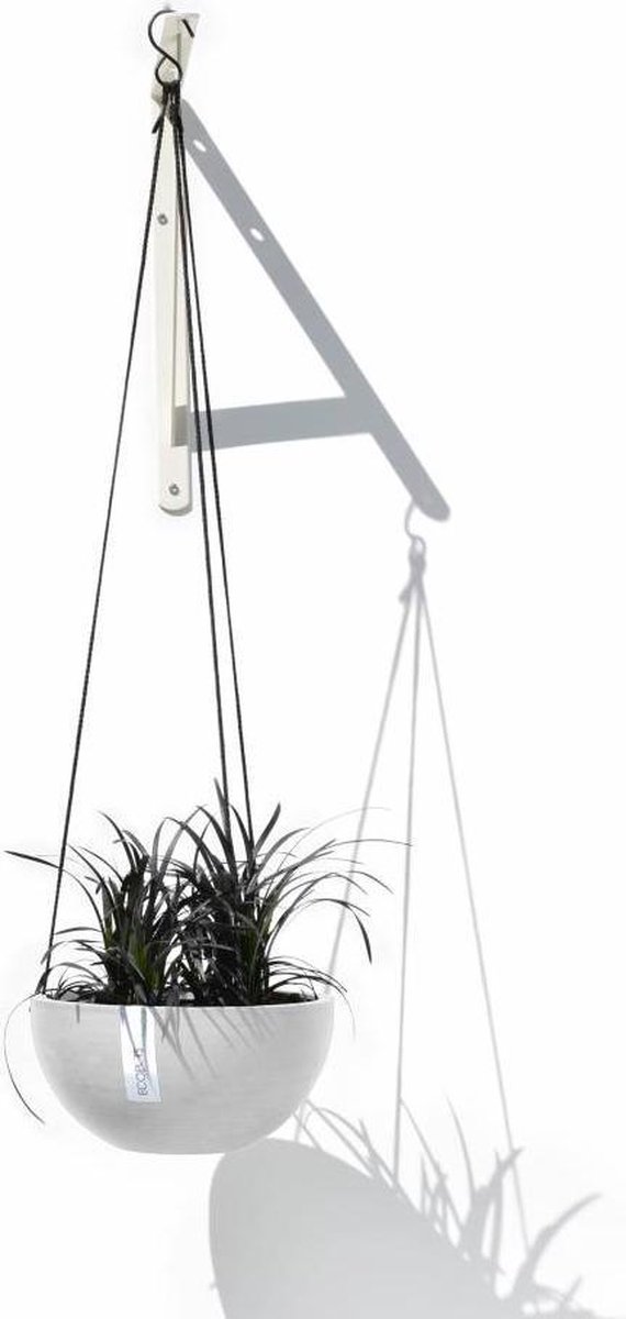 Ecopots Hanging Brussels Hangpot Whitestone - 27cm - | bol Licht grijs