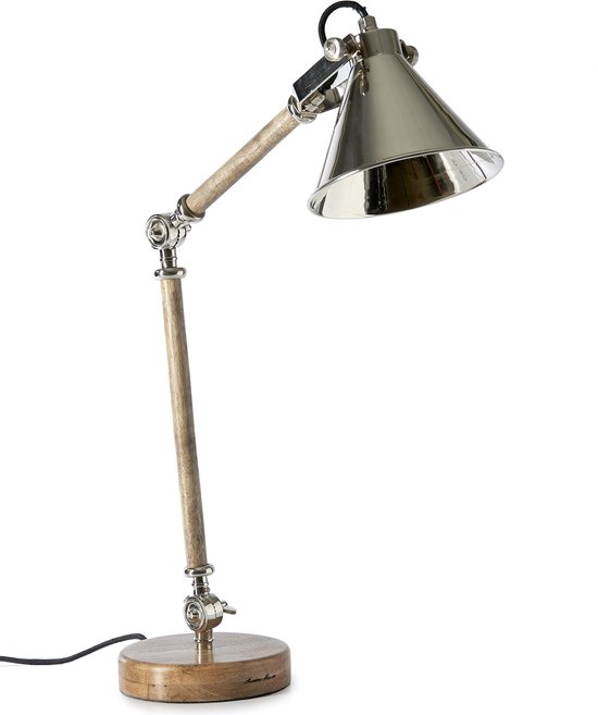 Riviera Maison Brighton Desk Lamp Tafellamp Zilver Hout