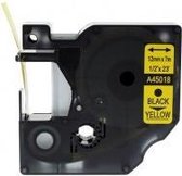 Labeltape Dymo Compatible 45018 D1 12mmx7m zwart op geel