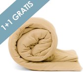 2 zachte Jersey hoeslakens - Zand 160x200 - Geschikt voor dikke matrassen (tot 30cm)
