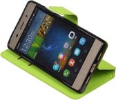 Groen Huawei P8 Lite TPU wallet case - telefoonhoesje - smartphone hoesje - beschermhoes - book case - booktype hoesje HM Book