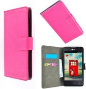 LG K10 Smartphone hoesje Wallet Bookcase Roze