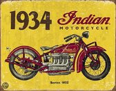 1934 Indian Motorcycle - Retro wandbord - Motor - Amerika USA - metaal.