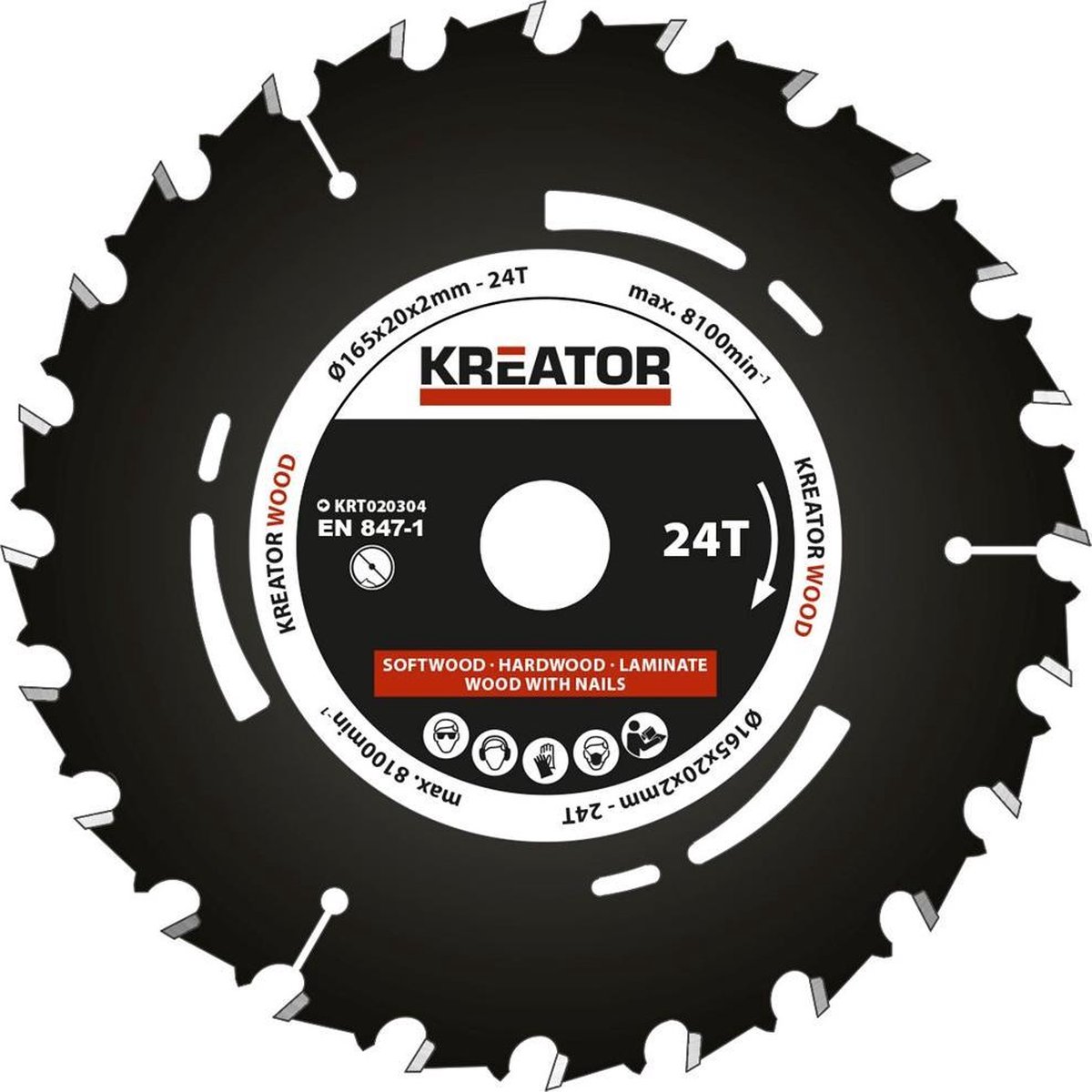 Kreator KRT020304 Invalzaagblad 165 mm - 24T