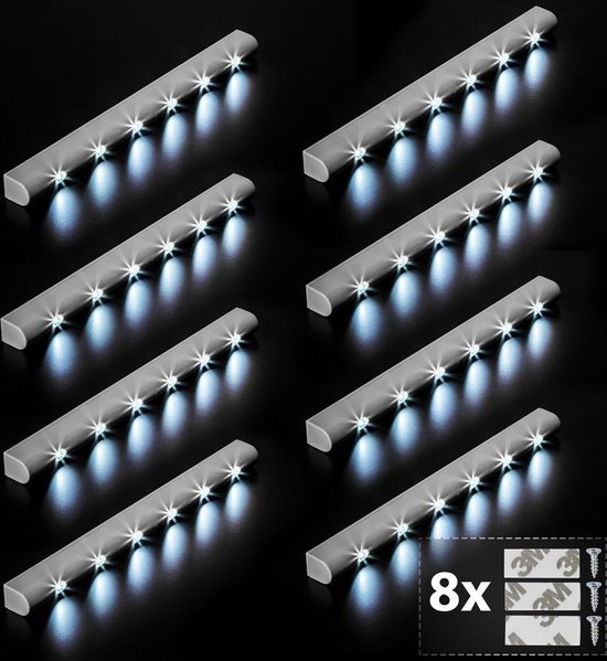 Aanwezigheid logboek Regelmatigheid TecTake - 8* LED lichtlijst kastlicht onderbouw lichtbalk 401743 | bol.com