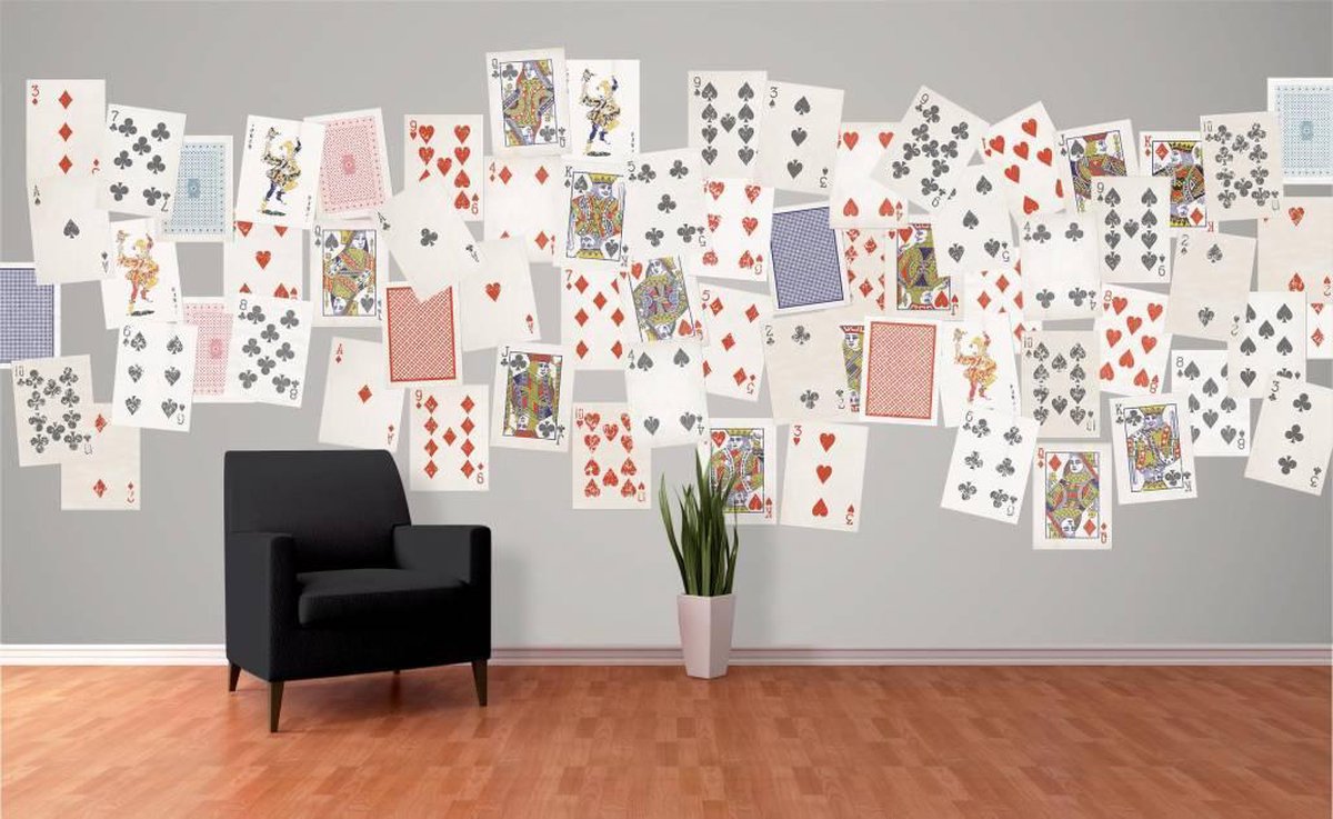 1Wall Speelkaarten - Fotobehang - 27,5x37,5cm