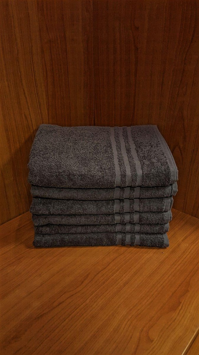 Handdoek - 100% Egyptisch katoen- Lifestyle 430 gr/m2 - 50x100 cm - Antraciet - Set van 2