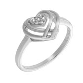 Orphelia ZR-7368/56 - Ring Heart - Zilver 925 - Zirkonia - Maat 56