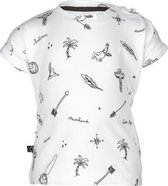nOeser T-shirt Tom symbols feather white   -  Maat  92