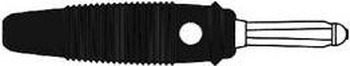 HQ MATING CONNECTOR 4mm WITH TRANSVERSE HOLE AND SCREW / BLACK (BULA 20K) (HM1400A)